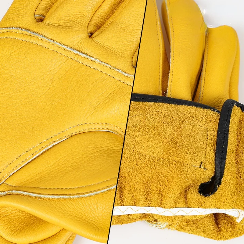 Work Gloves Protective Gloves Gardening Gloves Cowhide Leather Workers Work Welding Safety Protection Garden Sports Motorcycle Driver Wear-resistant Gloves