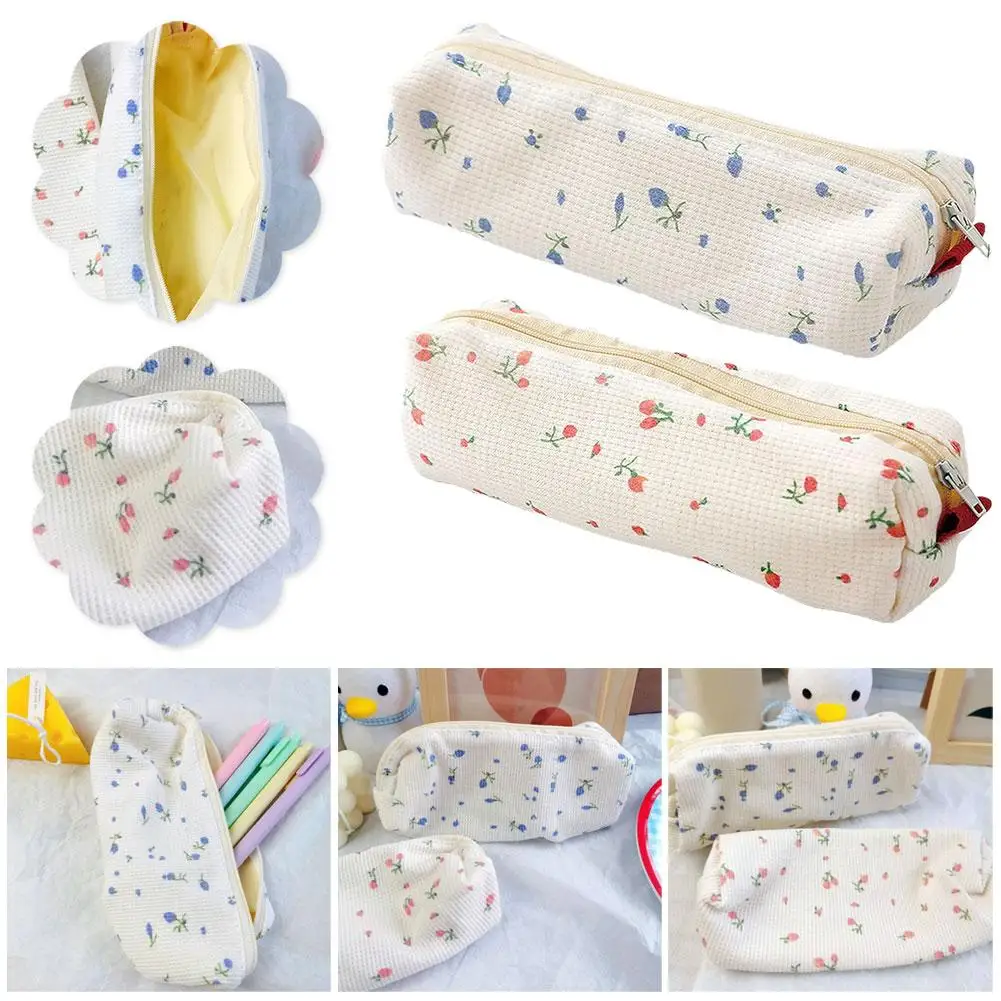 

Новый Цветочный свежий стиль пенал маленькие цветы пенал канцелярские принадлежности Школьные Чехлы для ручек милые сумки подарок Simp Q4Y4