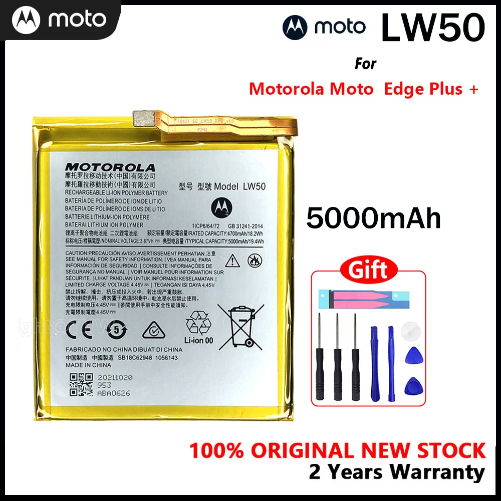 

Motorola 100% Original LW50 5000mAh Battery For Motorola Moto Edge+ / Edge + / Edge plus Smart Phone Batteria With Free Tools