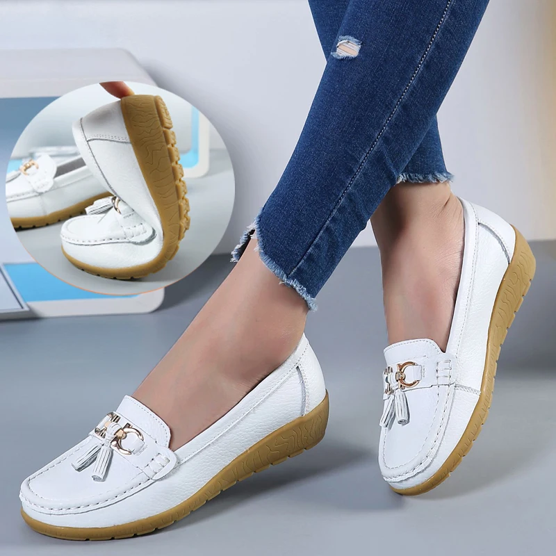 Fashion Branded Loafers Plus Size 44 Luxury Leather Slip On Metal