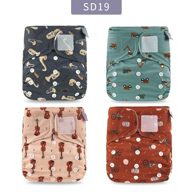 Elinfant Panties Baby Diapers Reusable Nappies 4 Pcs/Set New Fashion Style Mother Kids Waterproof  Pocket Diaper All In One Size SD19-only diaper