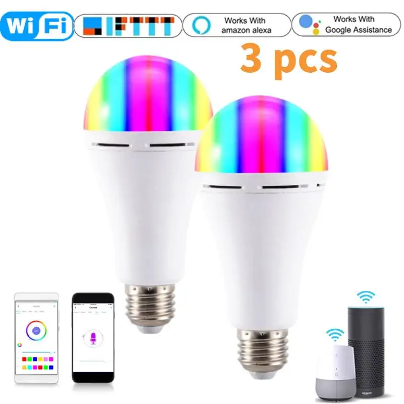 

E27 B22 E26 WIFI Smart Led Bulb Light Bulb 7W RGBW Color Changing Dimming Lamp Wi-Fi 2.4GHz Support Alexa Amazon Google Home