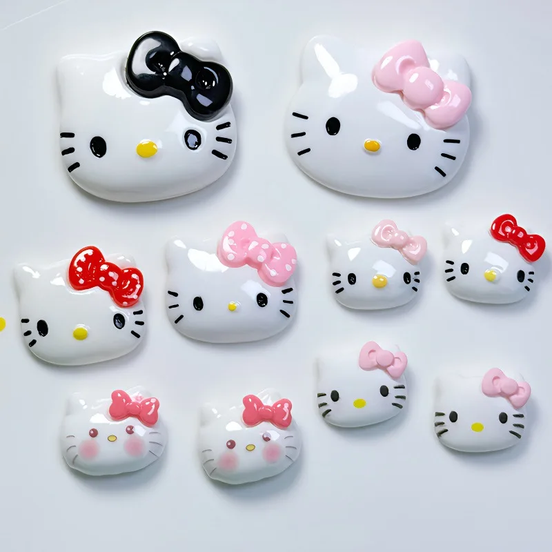 

Милый мультяшный бант hello kitty, кошка из смолы, украшения для рукоделия, защитный чехол ручной работы, пластырь, материал для анимационных кукол, для детей