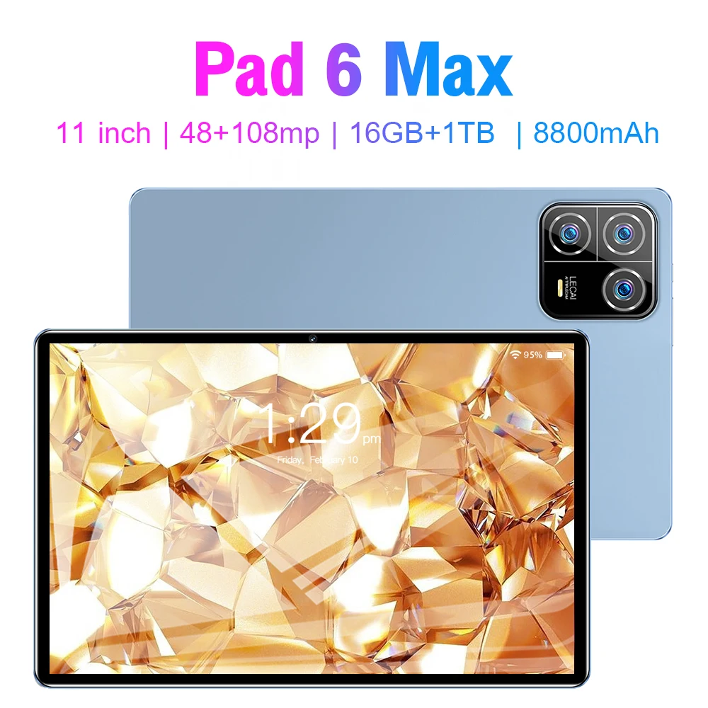 글로벌 버전 2024 오리지널 패드 6 맥스 태블릿, 안드로이드 13 태블릿 PC, 듀얼 SIM 카드, 5G GPS 와이파이, 미 탭 패드 6 태블릿, 16G + 1TB