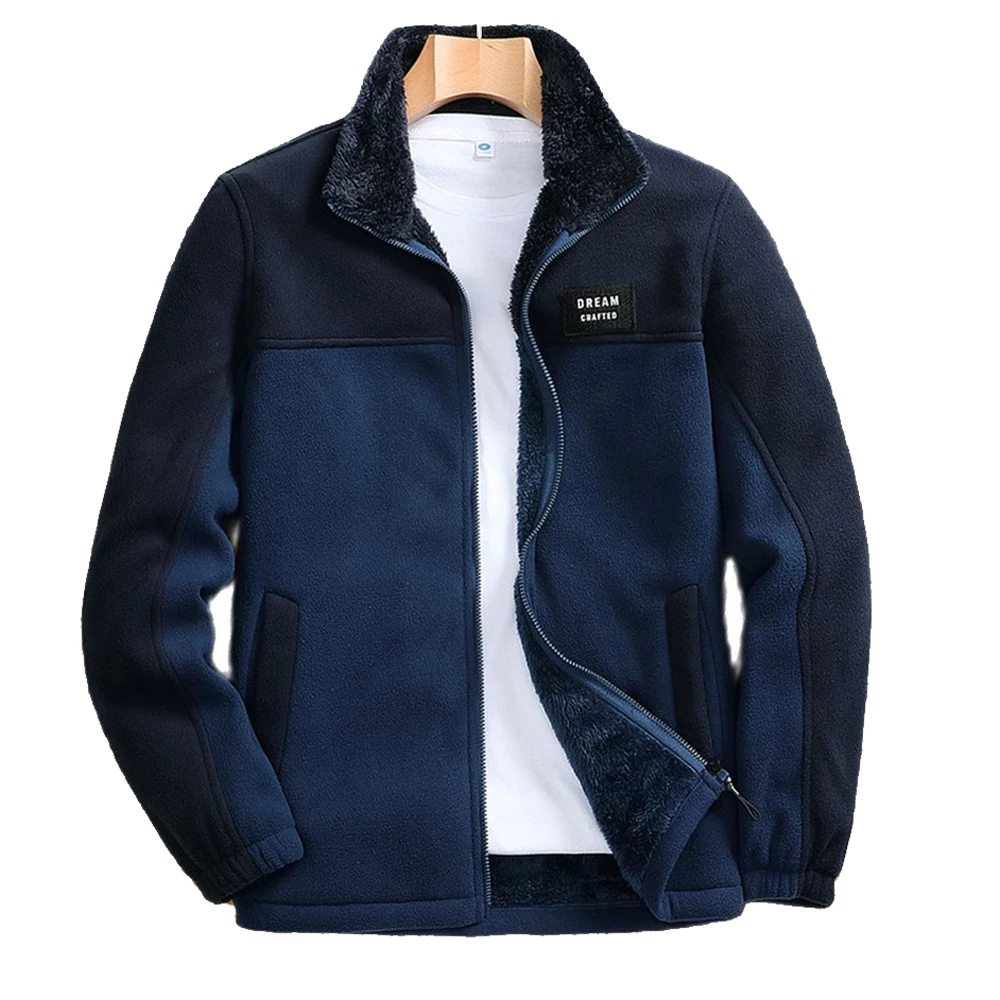 

New Winter Full Zip Up Fleece Jackets Men Outdoor Hunting Tactical Jacket Parkas Male Warm Stand Collar Sweatshirt Windproof Coa