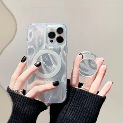 Glitter Round Grip Magnetic Holder Laser Lining Phone Case with Magsafe Compatibility - Galaxy S20 FE 5G (1)
