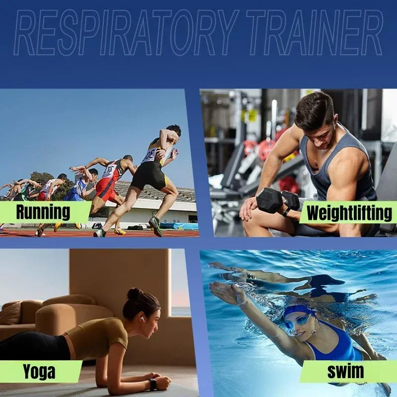 Breathing Exerciser Breathing Trainer Sports Breathing Trainer Exercise Lung Face Mouthpiece Respirator Fitness Equipment for Household Healthy Care Accessories