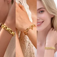 Chunky Bold Toggle Bracelets for Women, Stainless Steel OT Buckle Link Chain Bracelet Gold Plated Tarnish Free - Image 6