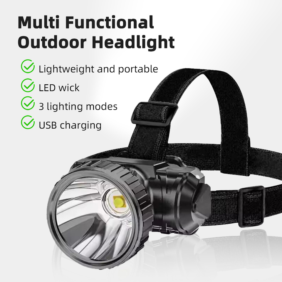 Strong Light LED Headedlamp Ultra Bright Head Mounted Flashlight Outdoor Waterproof Fishing Light USB Rechargeable headlight
