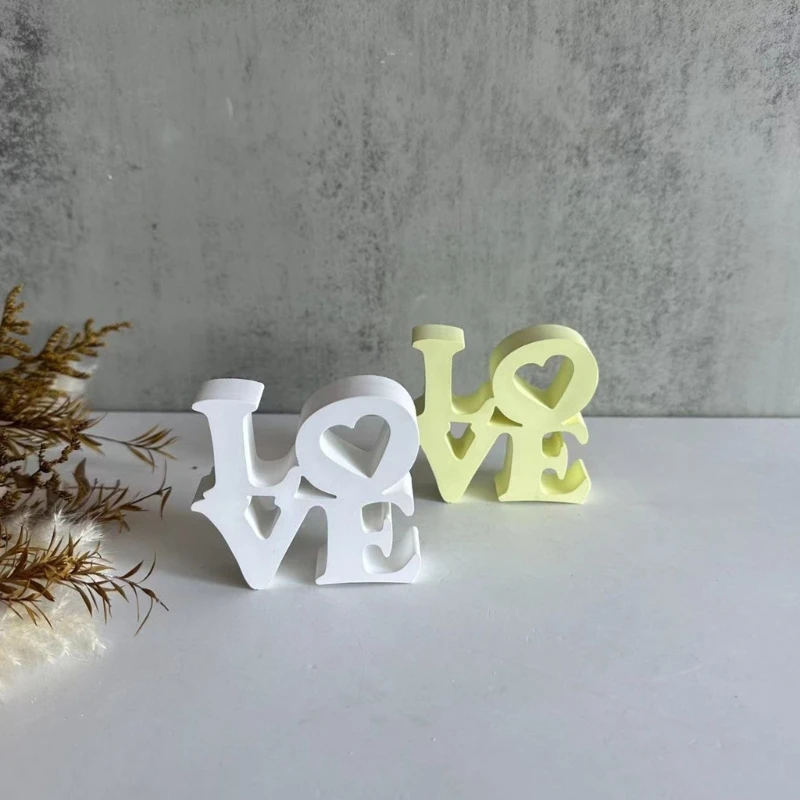 

Love Letters Epoxy Resin Mold DIY Crafts Casting Molds Heart Silicone Mould Home Decorations Handmade Gypsum Mold