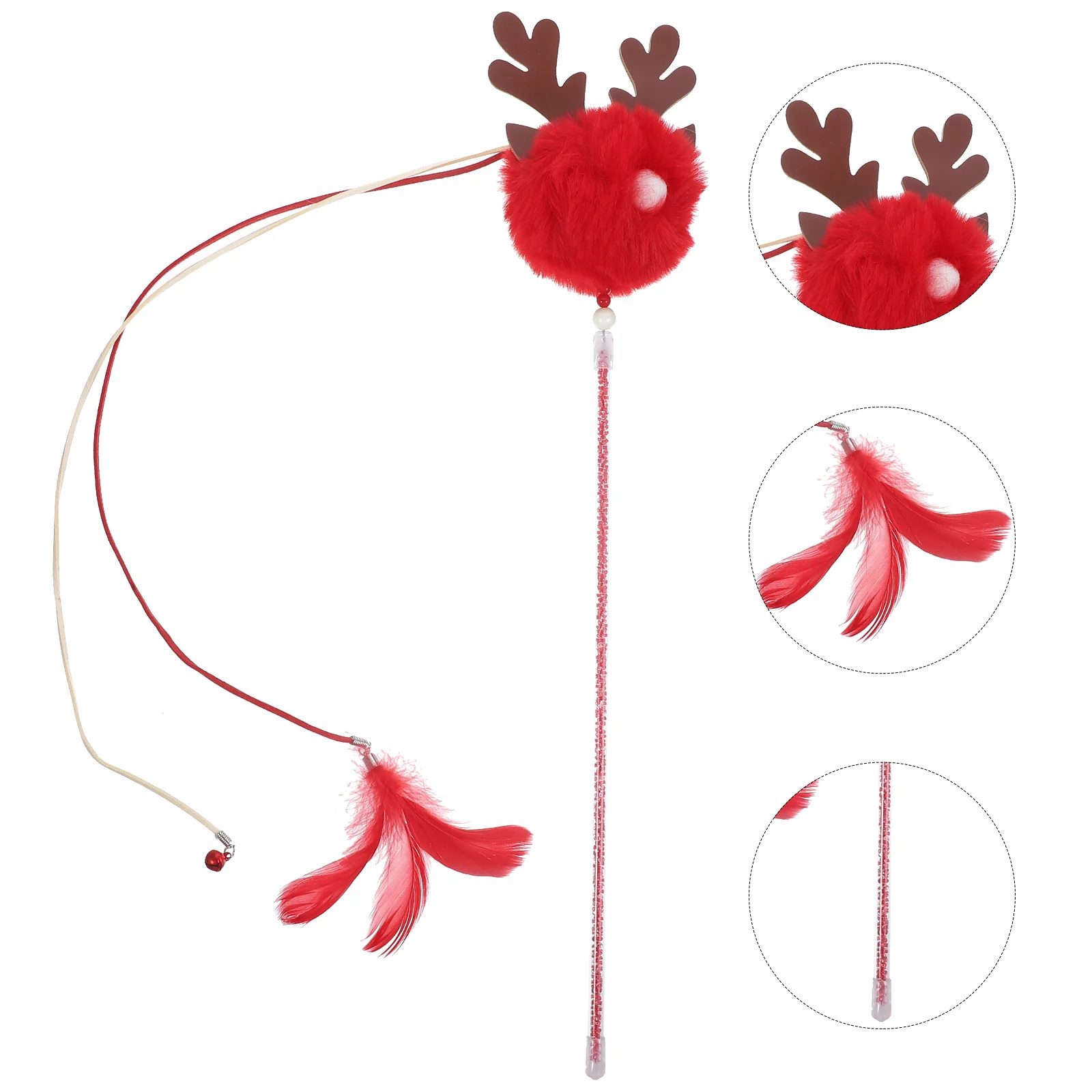 

Christmas Toy Interactive Teaser Teasing Wand For Cat Toys Pet Decorative