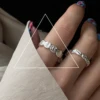 Bague Girlbible en argent sterling 925 pour femme, couple, minimaliste, faite à la main, rétro, avec pierre noire, bijoux de fête, cadeau, anti-allergie