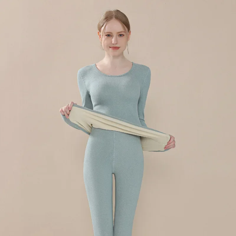 Thermal Underwear for Women Men Winter Warm Thicken Lamb Fleece High Elastic Long Johns Bottoming 2 Piece Sets Thermos Clothing