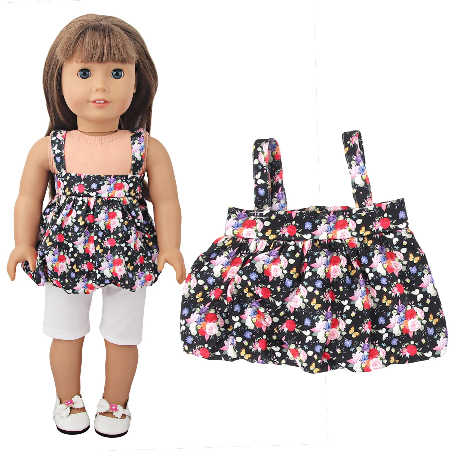 인형 옷 봉오리 모양 스커트 및 흰색 바지 세트, 미국 18 인치 소녀 및 OG,43cm , 러시아 DIY 인형 소녀 선물 장난감
