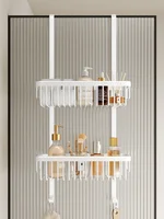 No Hole Shower Room Hanging Basket Door After The Multi-layer Shelf In The Bathroom Hanger Glass Door Partition Shampoo Holder 2