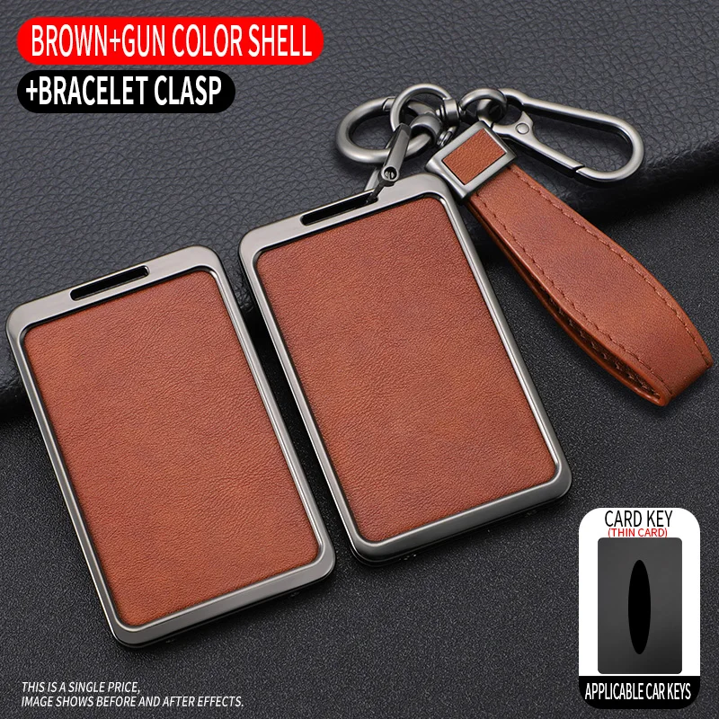 Zinc Alloy Car Key Card Case Holder Protector Cover Key Shell for Tesla Model 3 Accessories High Quality Bag Three