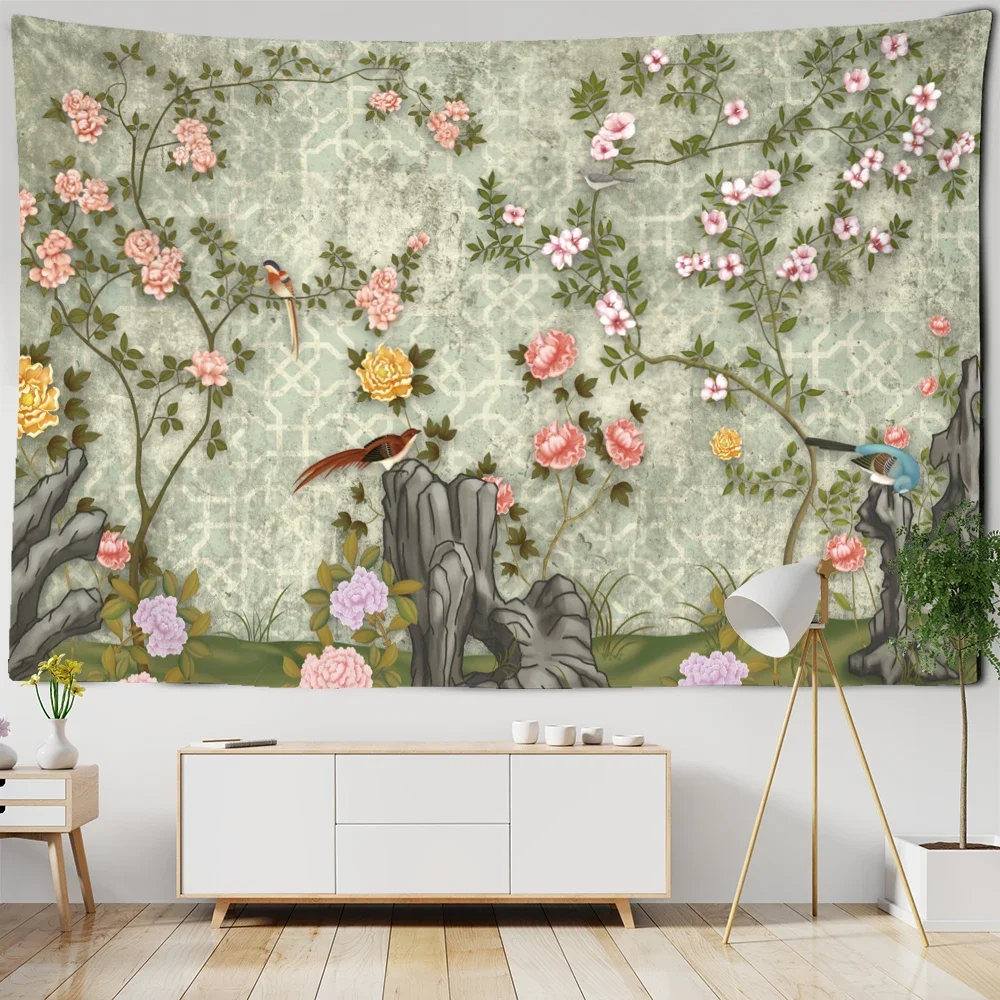 

Creative Printing Tapestry Art Decor Throw Colourful Flowers Leaves Wall Hanging Beach Towel Art Tapestries Dorm Home Decor