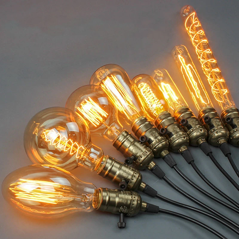 Pendant Lights Pendant Lamp Chandelier Lighting Vintage Pendant Lights Industrial Vintage 1 Head 3 Head Lampholder Dimmer Switch Hanging E27 Socket Cable for Tungsten Bulbs