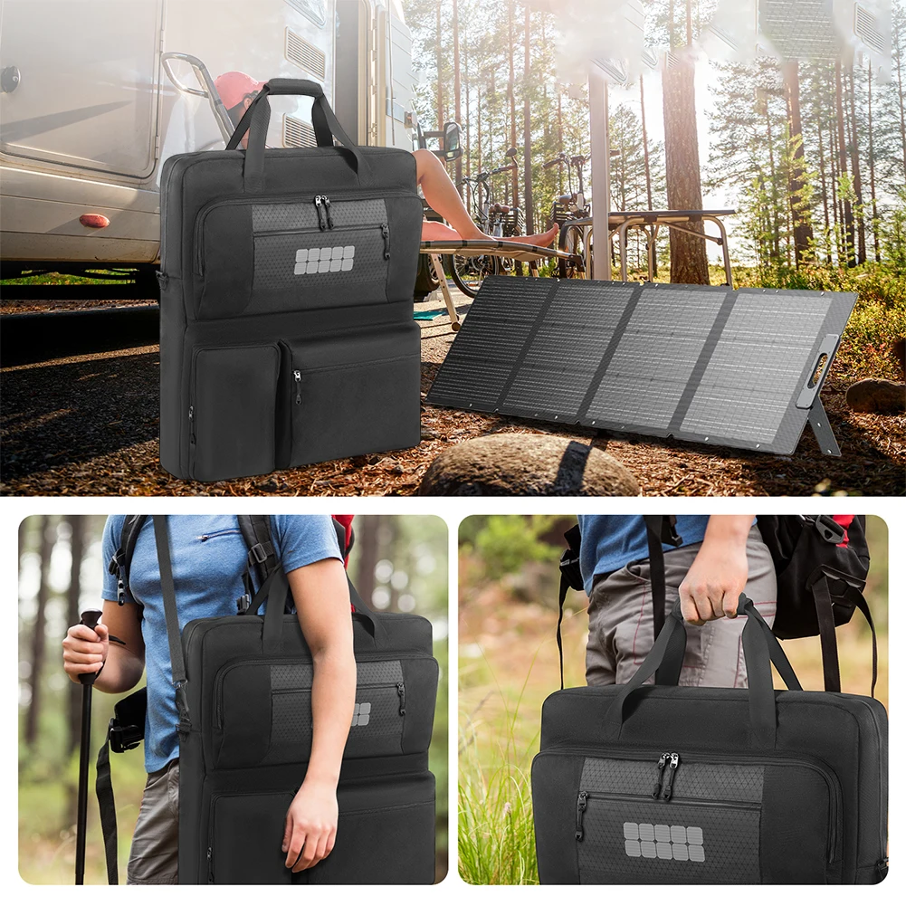Solar Board Protective Handbag Waterproof Portable Protection Shoulder Bag Large Capacity for Portable Solar/BLUETTI 100W & 200W