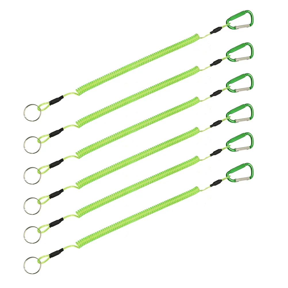 12 Pcs Security Gear Tools Retractable Elastic Ropes Steel Key Rings Fishing Lanyard Lure Pliers Carabiner Tether for Outdoor
