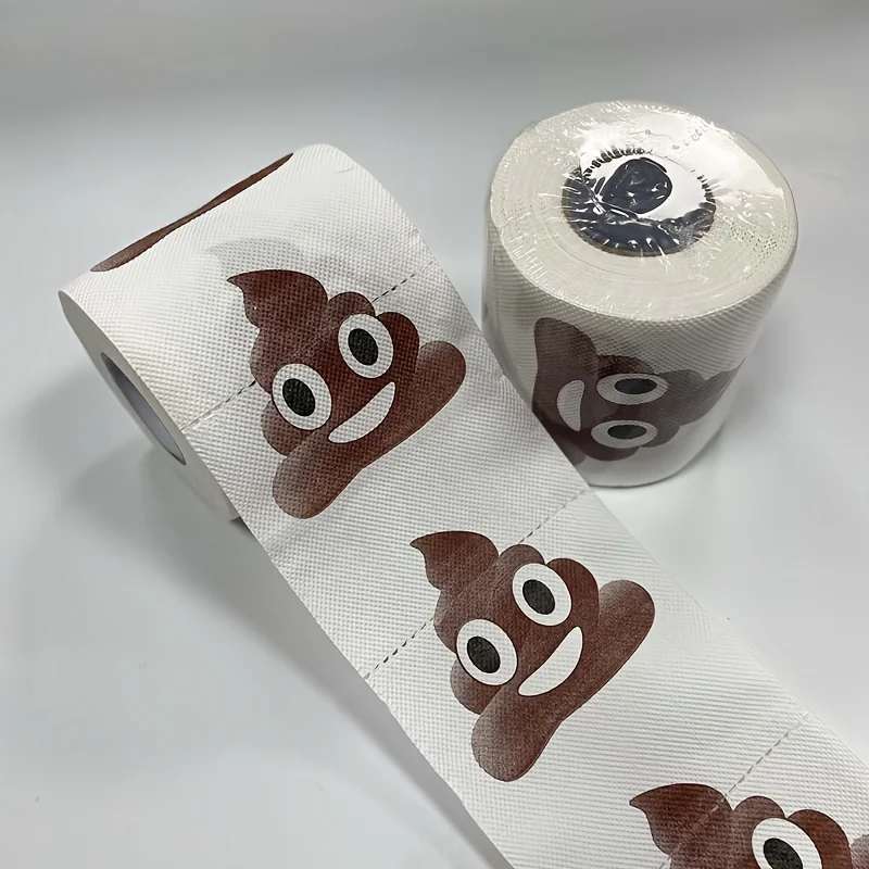 1PC Fun Patterned Toilet Paper Roll, 3-layer Continuous Carved, Printed