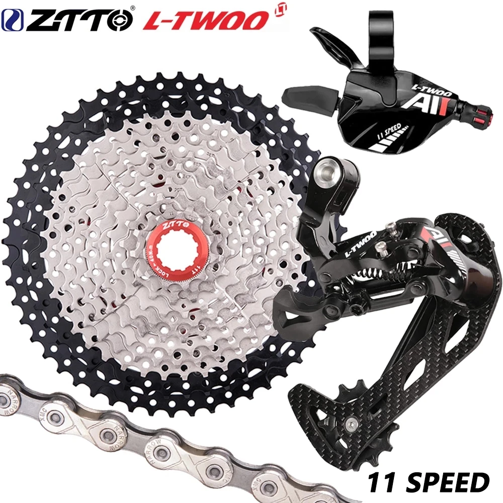 

Велосипедный Задний рычаг переключения передач ZTTO MTB, 11 скоростей, набор, велосипедный рычаг переключения передач 1X11 (карбоновая клетка), кассета 11 в, звездочка K7, цепь 11 S