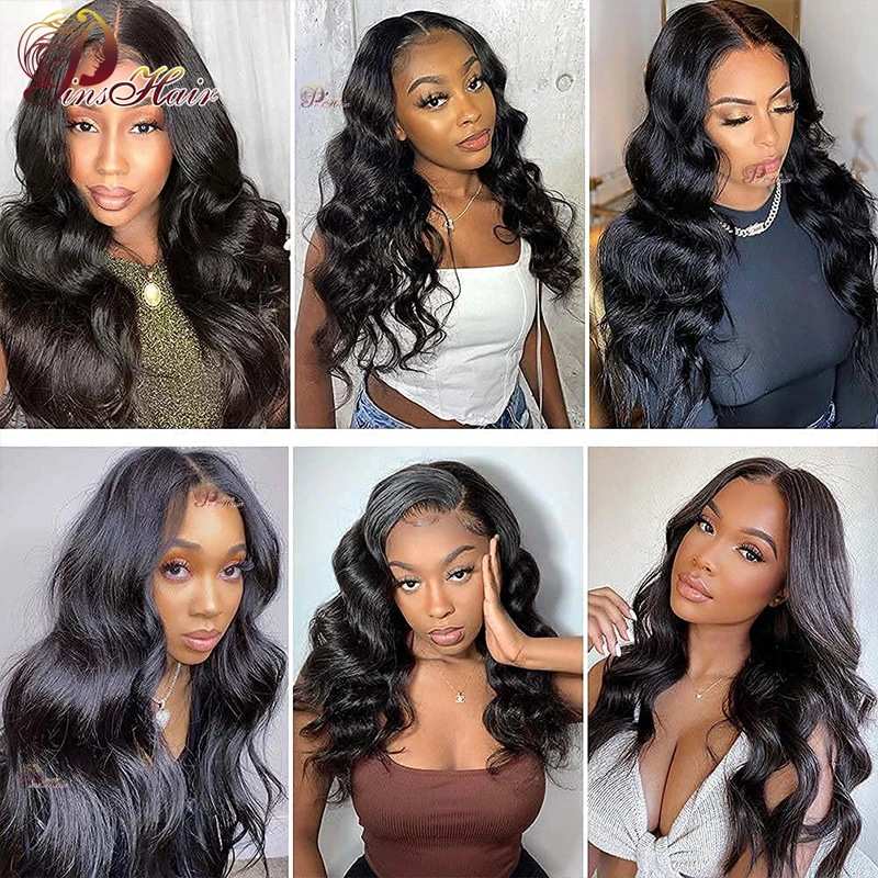 바디 웨이브 13X6 HD 레이스 프론탈 인모 가발 내추럴 컬러 13x4 투명 레이스 프론트 가발 프리 플러킹 레미 헤어 여성용