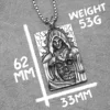 Wizard Pendants Cross Necklace 316L Stainless Steel Men Grim Reaper Chains Punk Rock Rap Jewelry Gift for Male Biker Wholesale 5