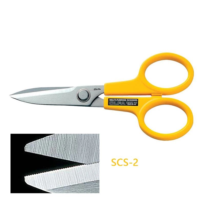 OLFA SCS-3 Fine Serrated Blade Multi-purpose Scissors Stainless Steel  Serrated Anti Slip Scissors Fabric Paper Shearing Tools - AliExpress