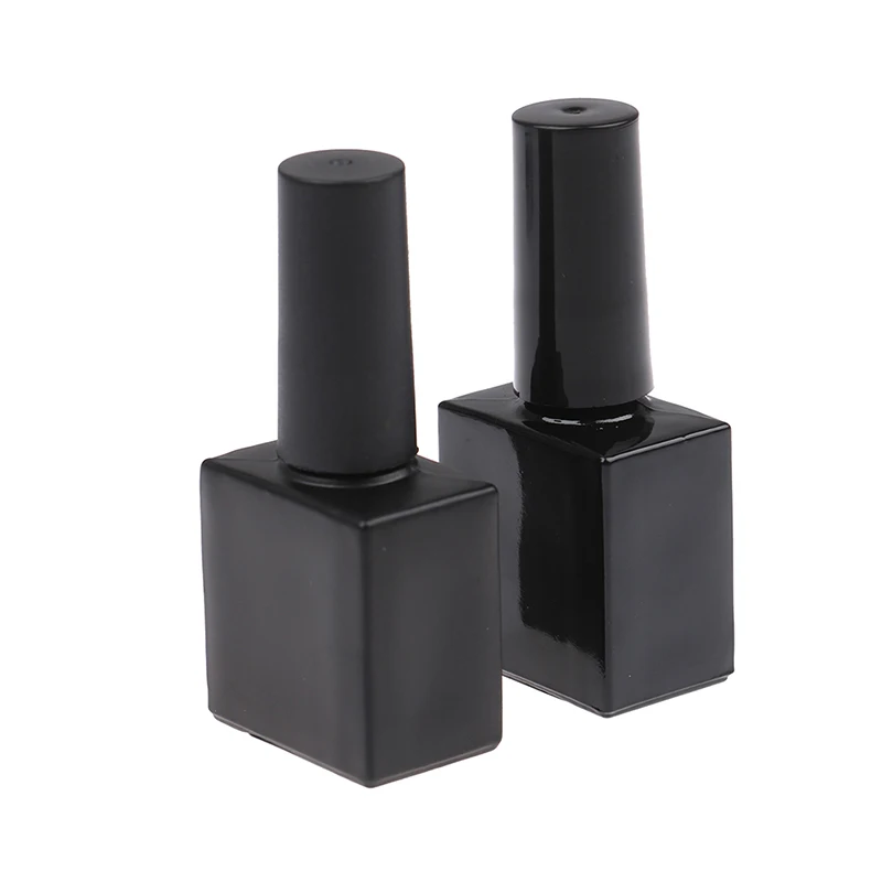 

10ml UV Black Square Nail Polish Glass Bottle With Brush Nail Polish Filling Bottle Empty Nail Art Container