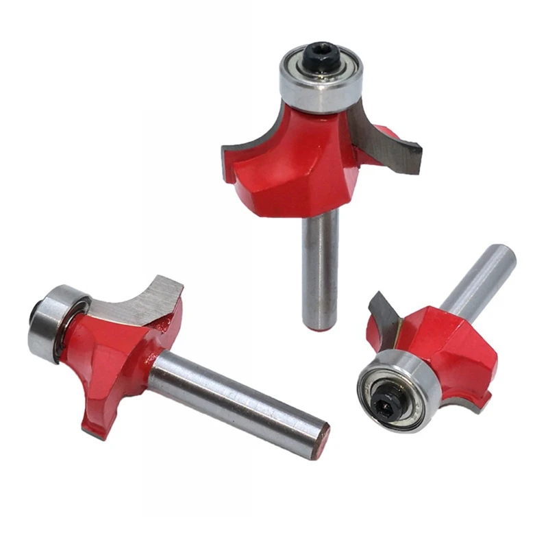 

6Mmx25.4Mm-6Mmx41.28Mm Radius Round Drill Radius Circular Drill Bit 1/4 Roundover Router Bit (Four-Corner Cutting)