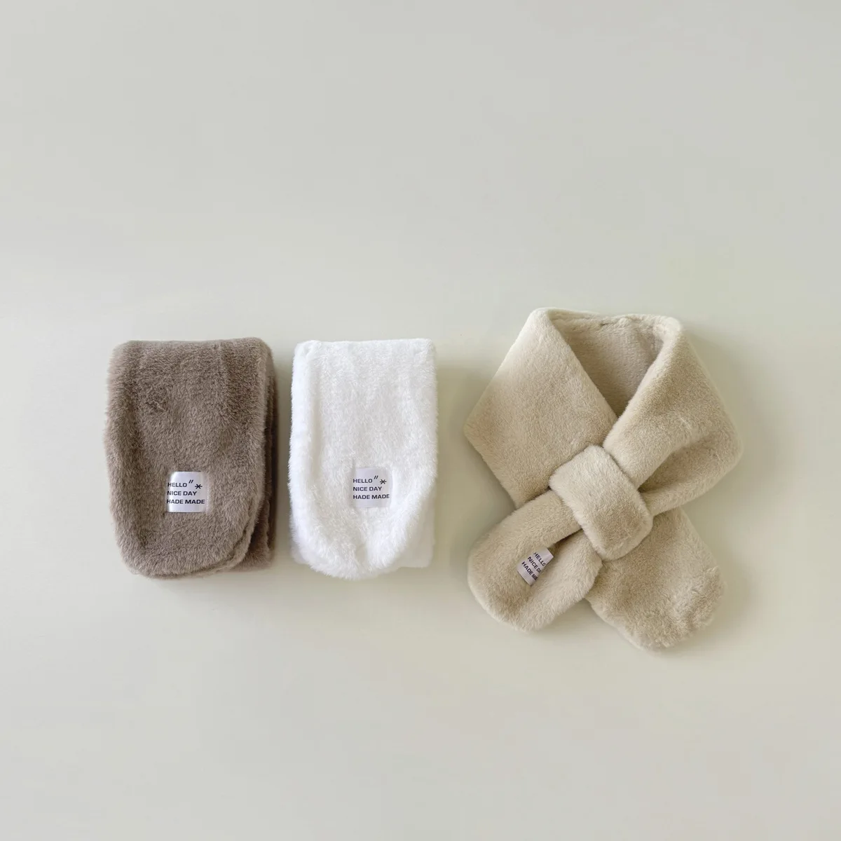 Children's Scarf Gloves Set Autumn Winter Thicken Warm Solid Color Kids Gloves & Mittens Baby Accessories