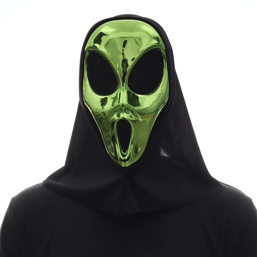 Máscara de alienígena verde Cosplay UFO Alien Máscaras faciales completas  Casco Carnaval Mascarada Fiesta de disfraces de Halloween Props xuanjing