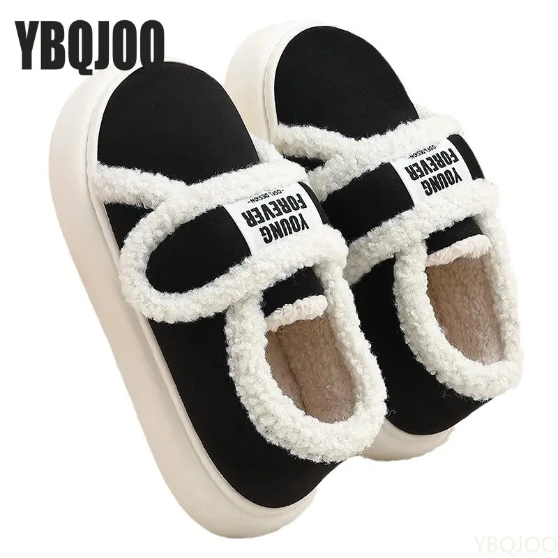 Couple Winter Bag heel Cotton Shoes Soft Plush Warm Slippers Thick Sole shoes men women Indoor Home Floor slippers Zapatos Mujer