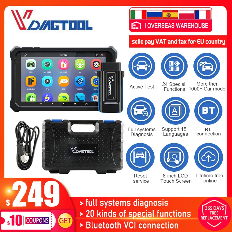 VDIAGTOOL VD900 OBD2 Scanner Professional ABS Airbag Oil EPB DPF Reset OBD 2 Automotive Code Reader Car Diagnostic Tool | Автомобили и