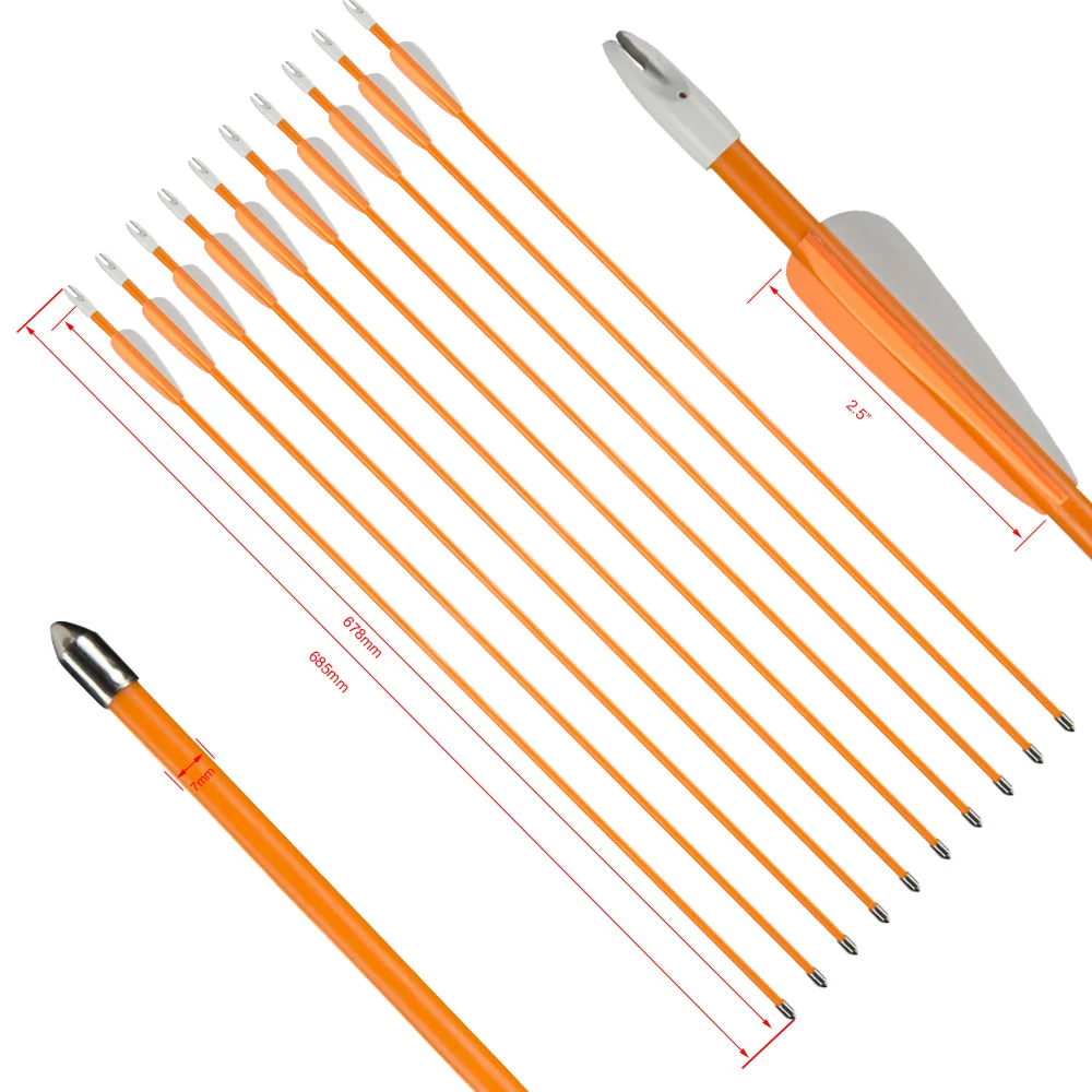 

Fiberglass Archery Arrows Target Sports Shooting Outdoor Practice Safetyglass Broadhead Recurve Bow Youth Children Beginner