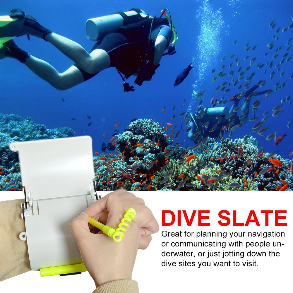Underwater Wrist Writing Dive Whiteboard Replaceable Pencil With Safety Leash Waterproof Writing