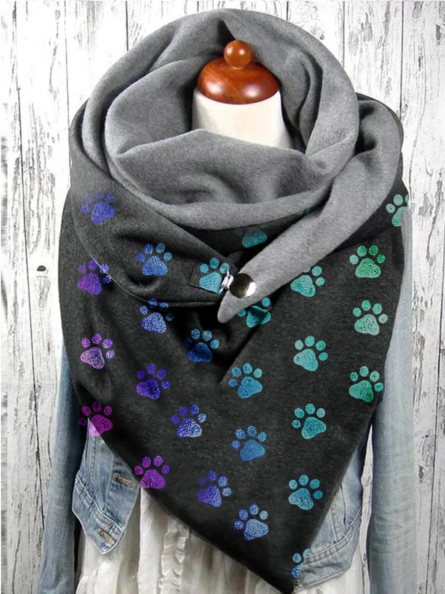 

Pdmcms Casual cat paw scarf and shawl Warm winter indoor shawl