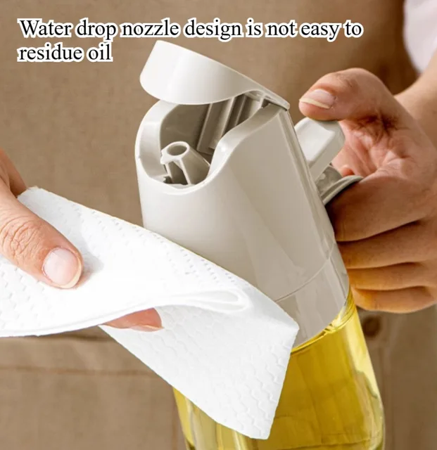 2in1 สเปรย์น้ํามันขวด 350ml Borosilicate แก้วน้ํามันปรุงอาหาร Dispensers Olive Oil Sprayer Mister สําหรับ Air Fryer สลัดเบเกอรี่ 5