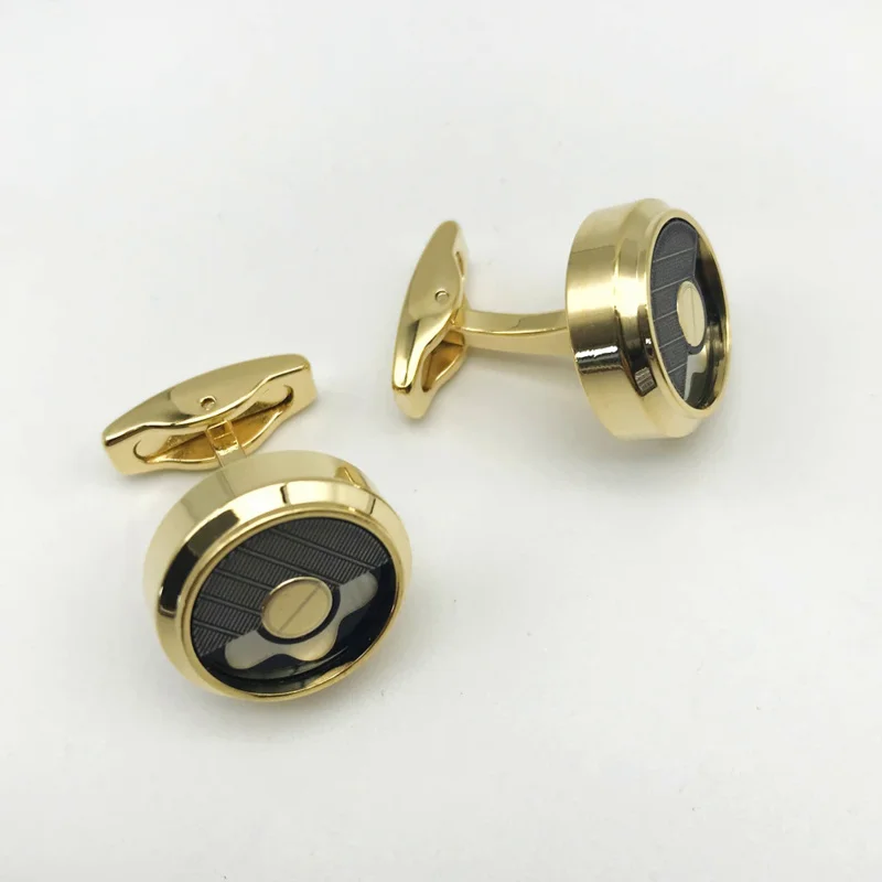 Cuff Links MB Semi Hollow Round Stainless Steel 1:1 High Quality 4 Colors Man Shirt Cufflinks Classic Buttons With Box Set