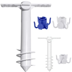 3/5 Spin Beach Umbrella Stand with Hook Spike Auger Keep Holder Adjustable Sunshade Bracket Equipment Outdoor Travel Accessories