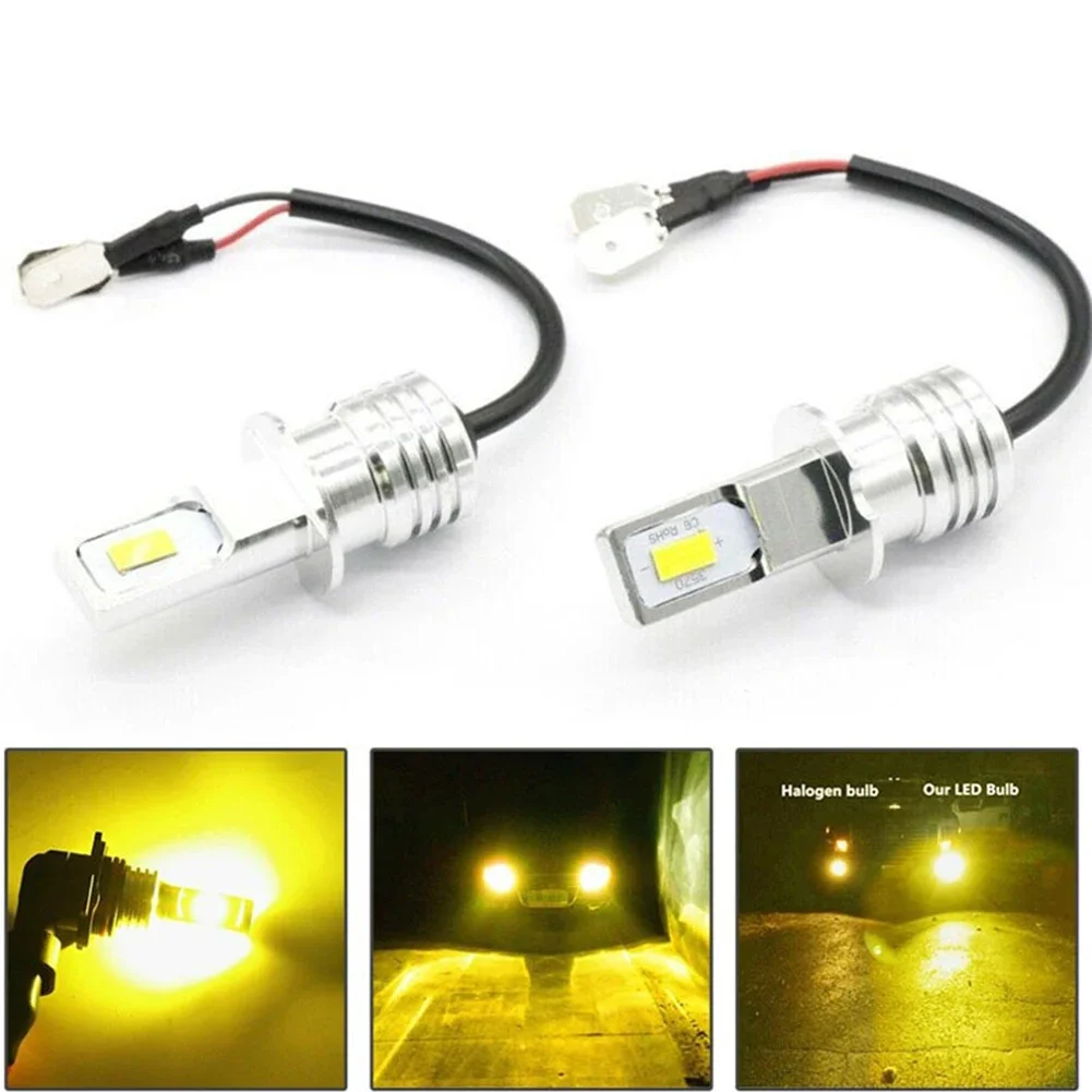하이 퀄리티 자동차 조명 안개등 전구 안개등, 알루미늄 합금 변환 키트, H3 LED, 황색등, 2000LM, 50000H