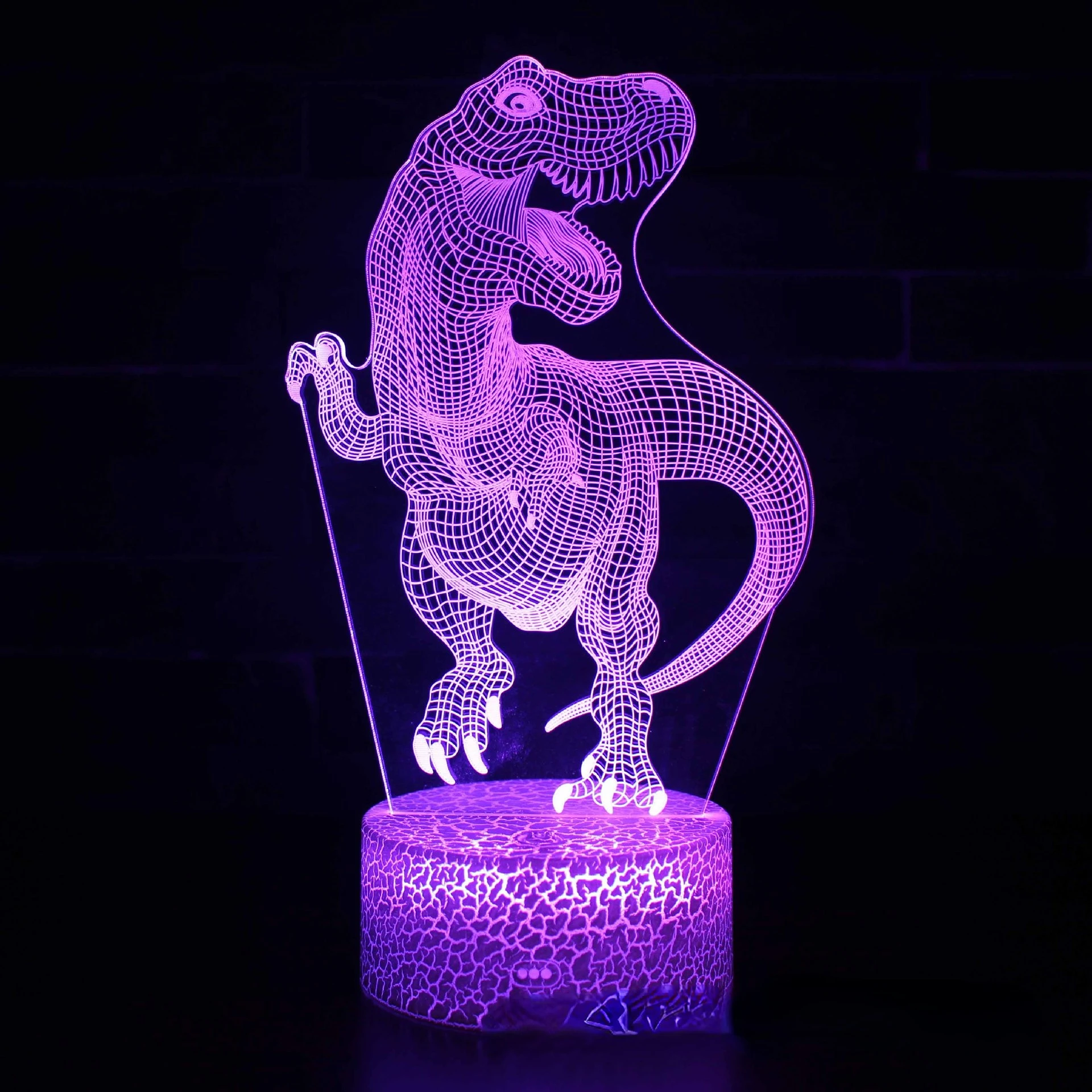 home depot dinosaur light 3D LED Dinosaur Night Lights Colorful Touch Remote Control 7/16 Color Desk Lamp Christmas Gift Visual Light Dragon Series night stand lamps Night Lights