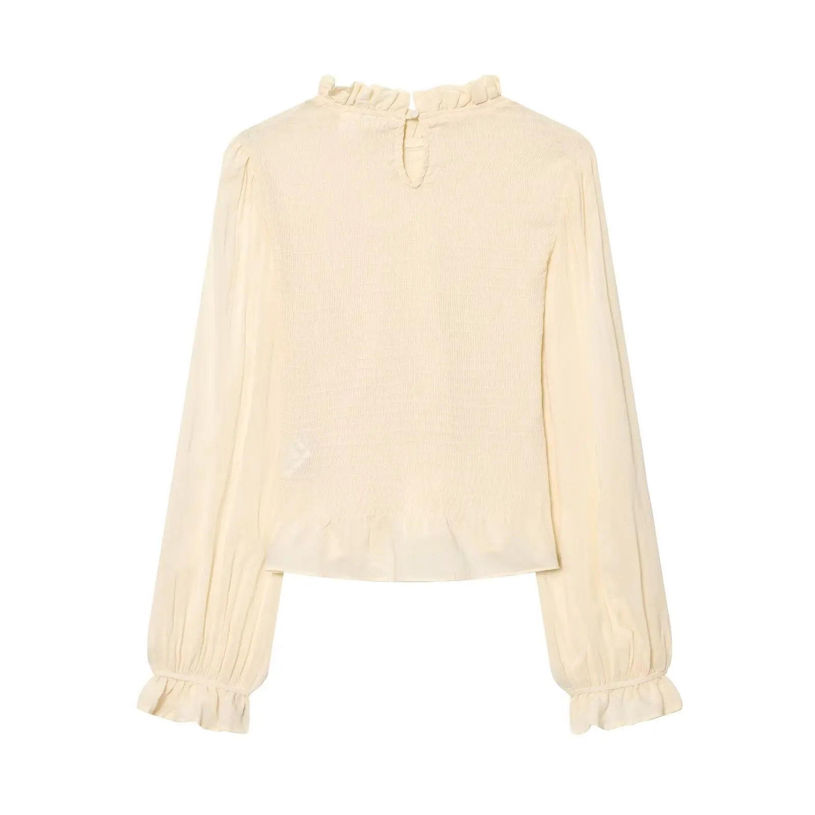 TFAFXY 2026 Frühling Vintage Chic Hemden Damen Langarm-Blusen Geraffte Modische Lässige Elegante Damen-Oberteile – Detail 3