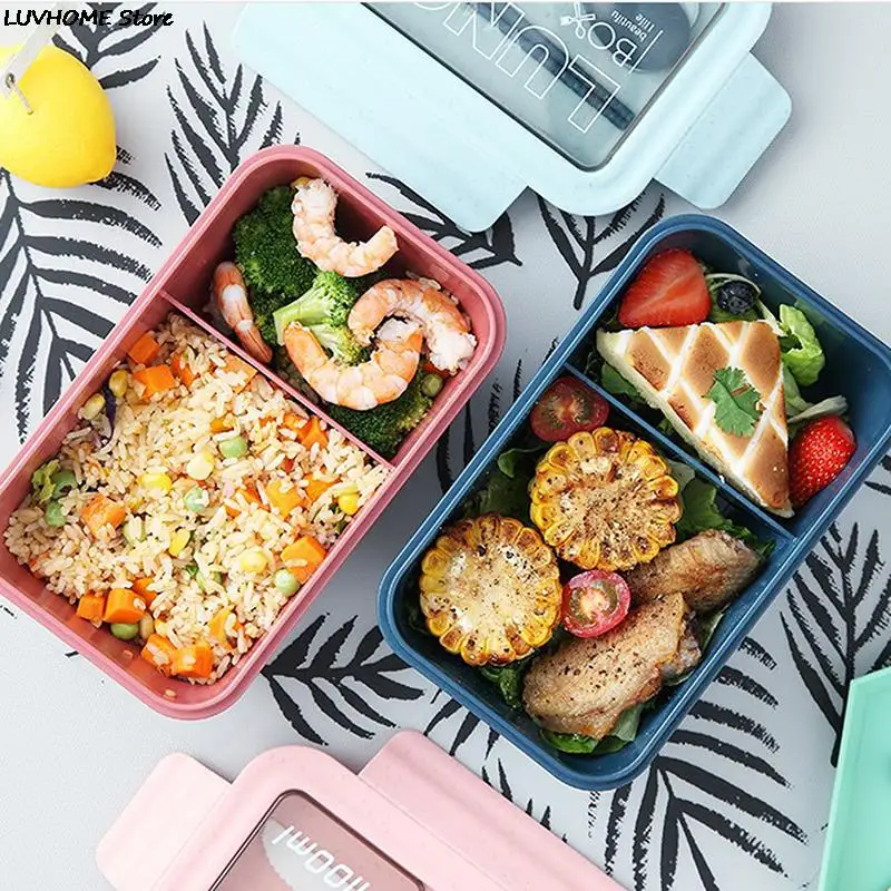 1100ml Microwave Lunch Box Portable 2 Layer Food Container Healthy