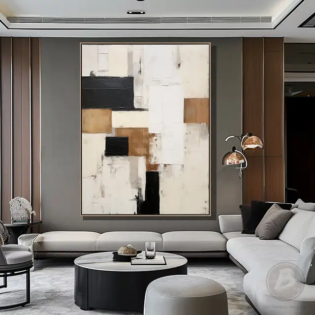 Large Beige 3D Textured Wall Art Neutral Beige Wabi Sabi Earthtone Abstract Handmade Oil Painting on Canvas Modern Home Decor