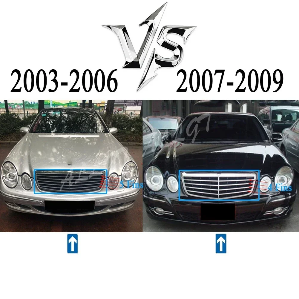 메르세데스-벤츠 E-클래스 W211 E200 E220 E230 E240 E250 E320 E420 E43AMG E55AMG 2003-2006 2007-2009용 프론트 레이싱 페이스리프트 그릴