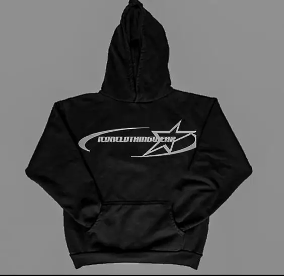 

Star Winter Women's Sweatshirts Punk Loose Letter Pullover Long sleeve Streetwear Hooded Hip Hop Vintage Harajuku Sweatshirt top