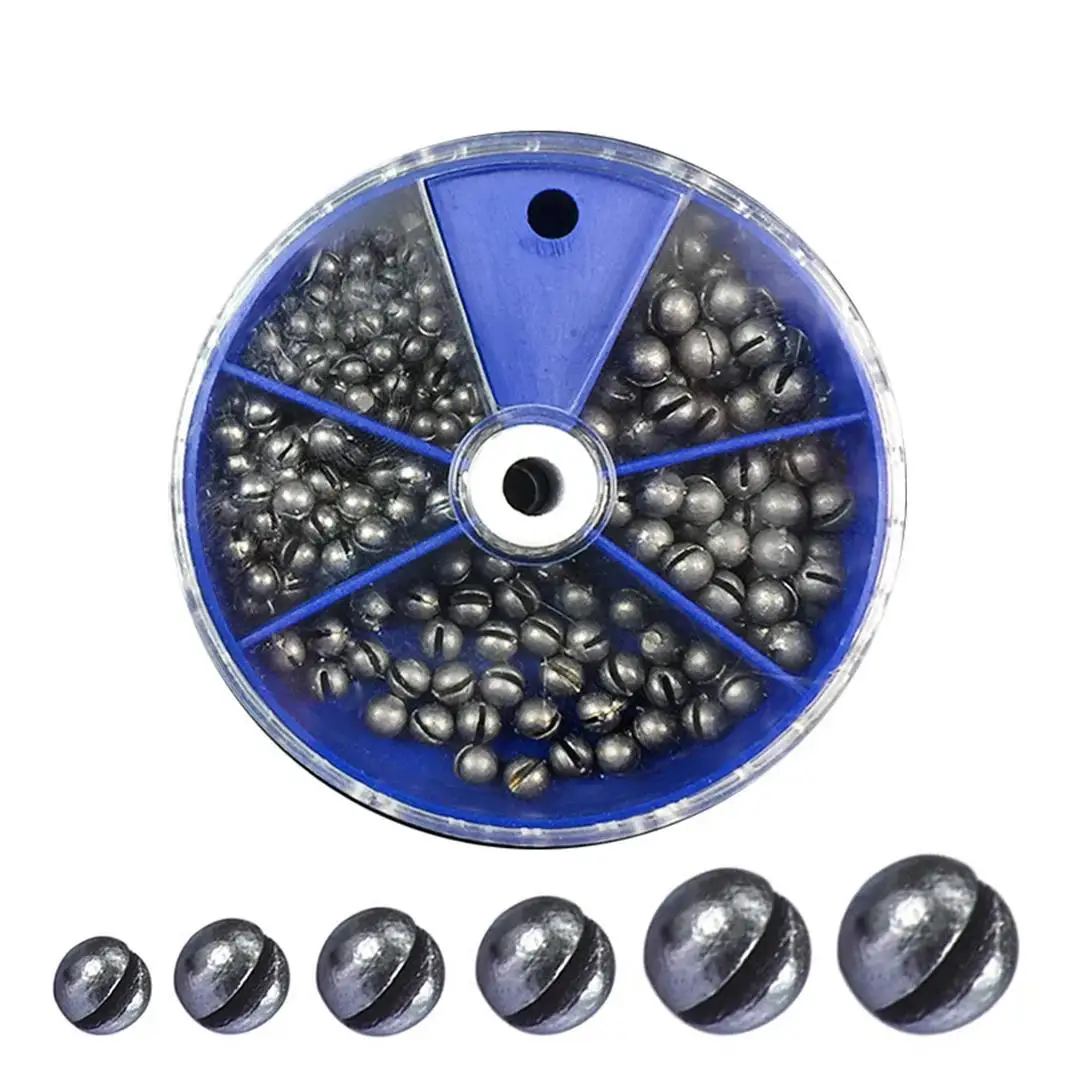 Lead Split Shot Fishing Weights Kit - 5 Sizes Removable Egg Sinkers for Angling