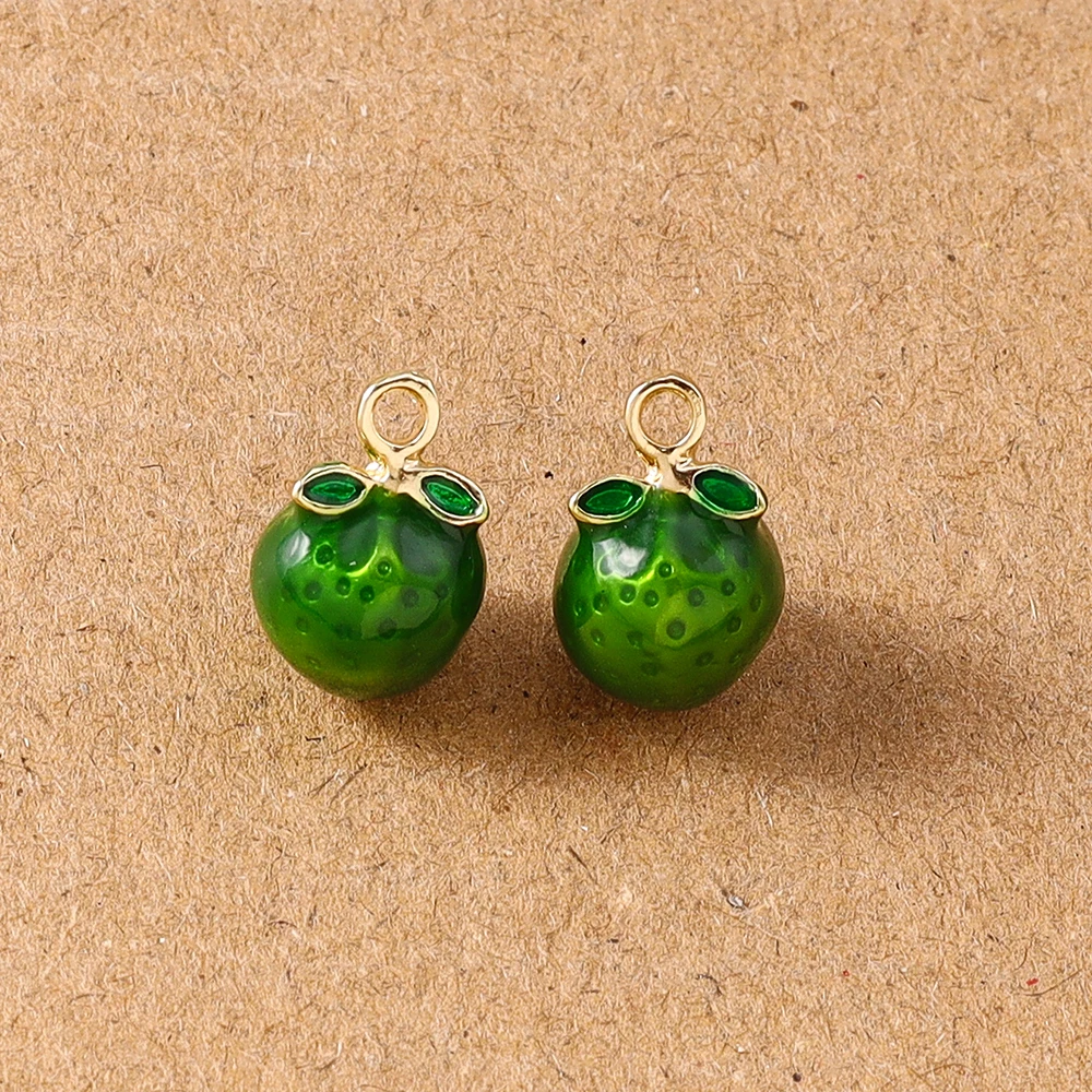 Alloy Fruit Charm Set: Apple, Banana, Grape & Strawberry Pendants for DIY Jewelry Accessories